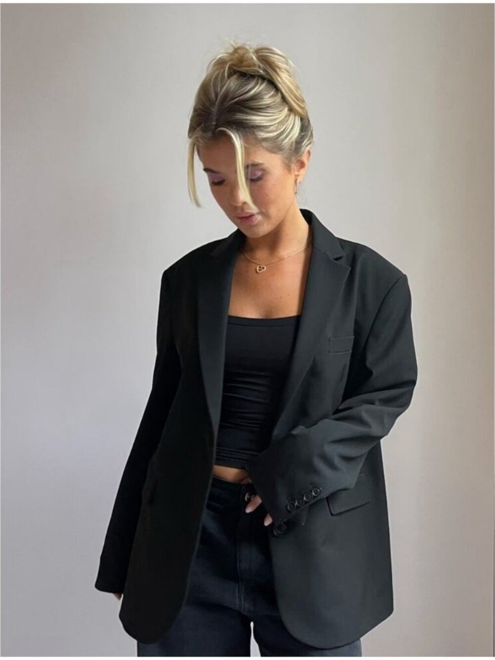 Djerf Avenue Black Forever Oversized Blazer NWT M